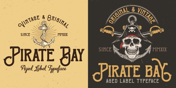 Przykład czcionki Pirate Bay Regular